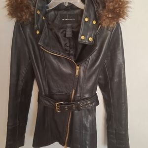 Victoria Secret Moda International Lamb Leather coat sz M